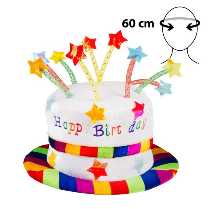 Hat Rainbow cake 'Happy birthday'