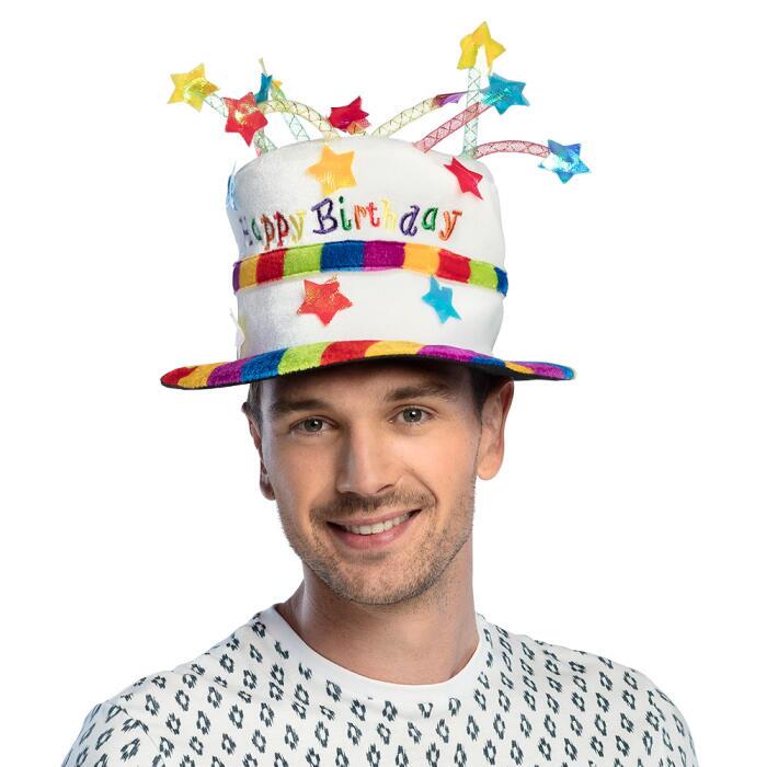 Hat Rainbow cake 'Happy birthday'
