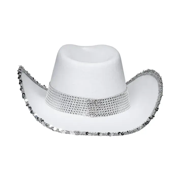 "Bride" cowboy hat med perler