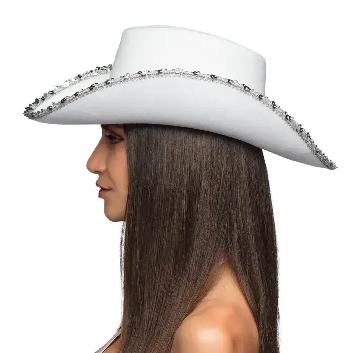 "Bride" cowboy hat med perler