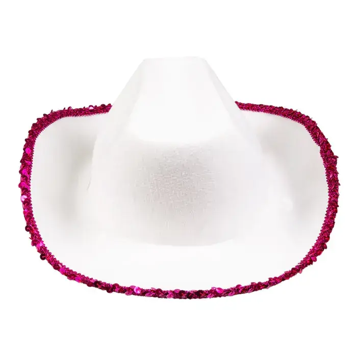 Cowboy hat hvid med pailletstjerne