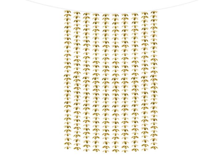 Forhæng Blomster Guld