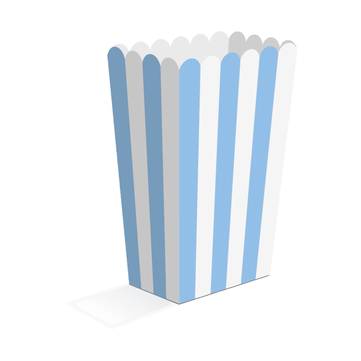 Popcorn Bæger - Lyseblå