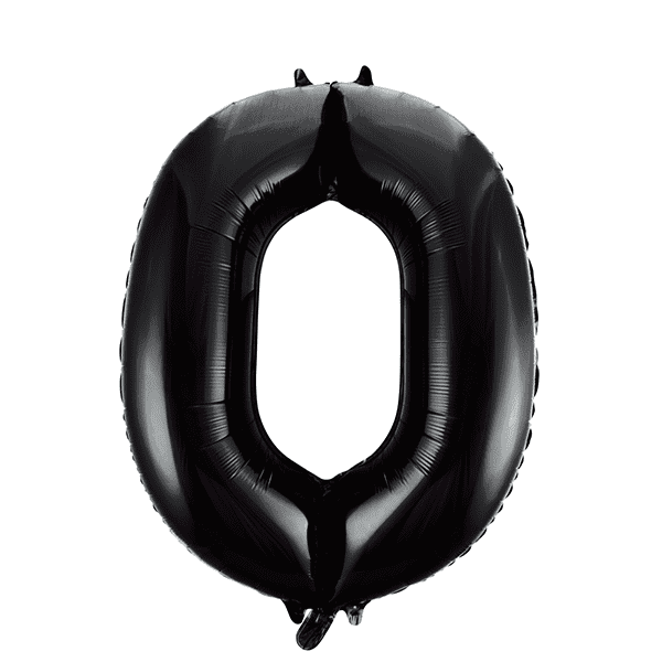 Folieballon 0 - Sort 86 cm