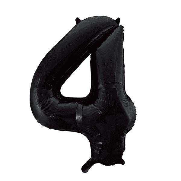 Folieballon 4 - Sort 86 cm