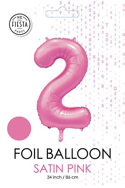 Folieballon 2 - Lyserød 86 cm