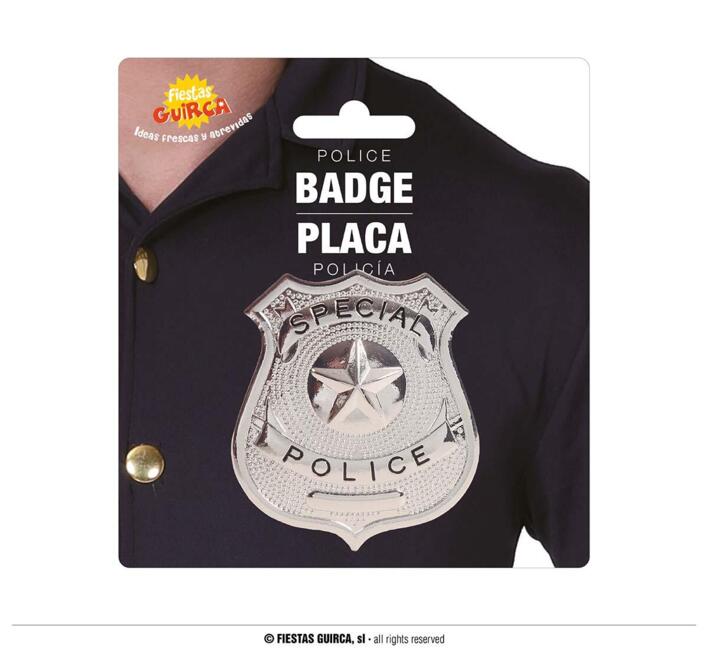 Politi Badge - Metal 6 cm
