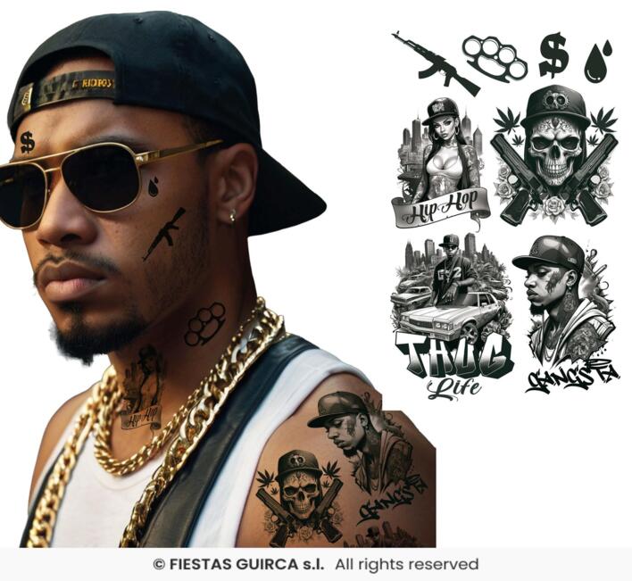 Falske Tatoveringer - Gangster
