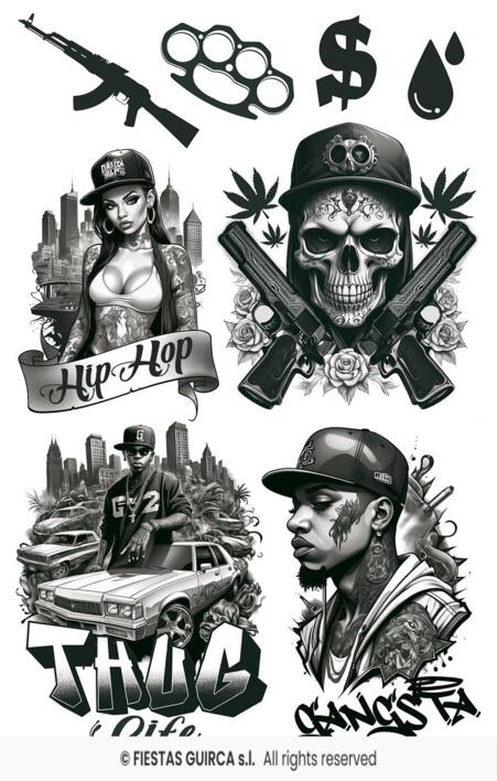 Falske Tatoveringer - Gangster