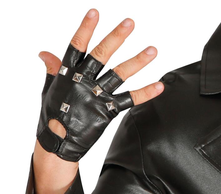 Punker handske med nitter uden fingre