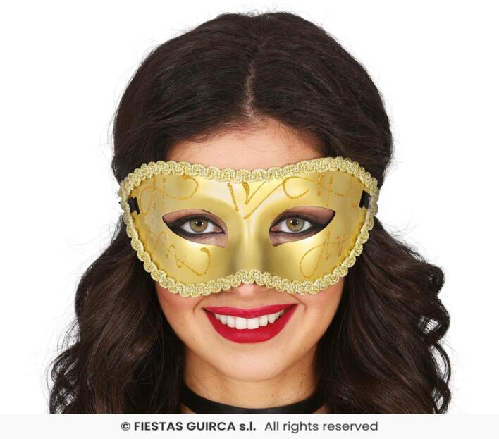 Guld maske med glitter mønster