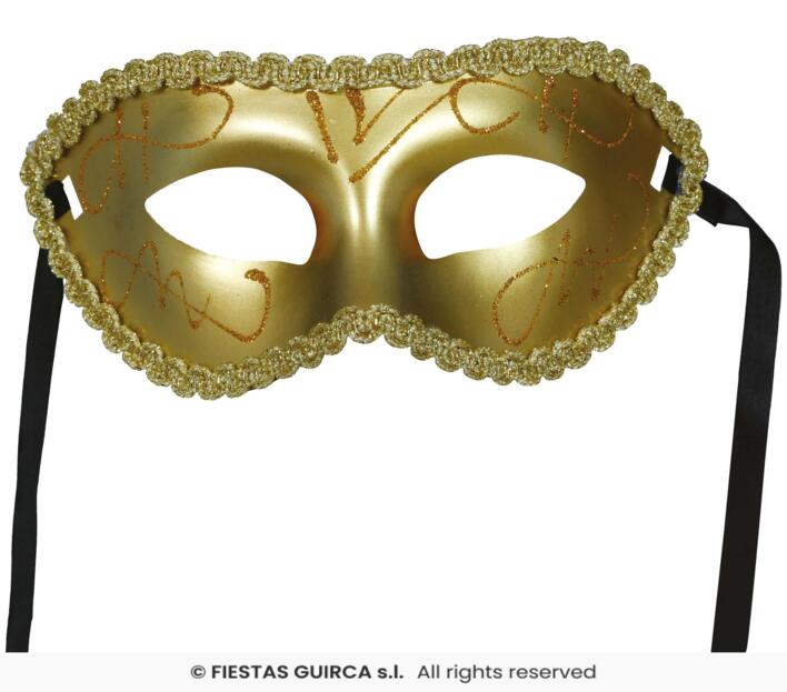 Guld maske med glitter mønster