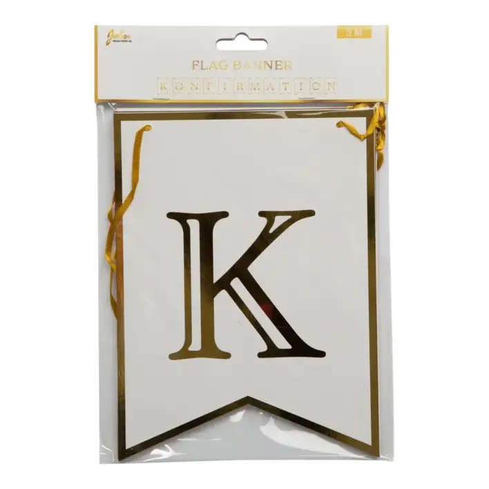 Konfirmation Banner med guld skrift