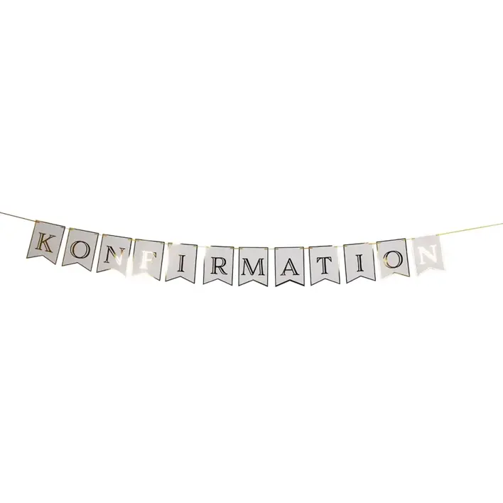 Konfirmation Banner med guld skrift