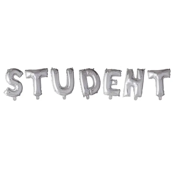 Student folieballon - sølv