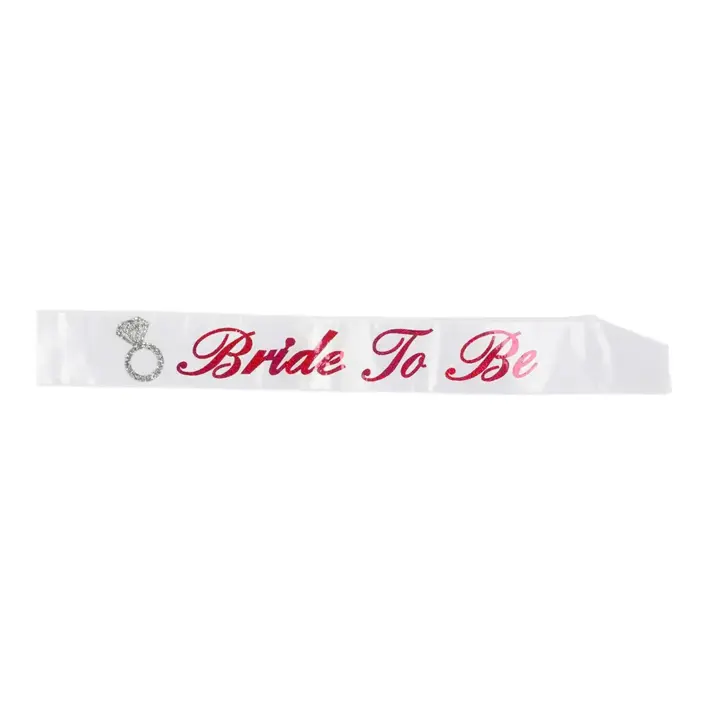 Bride to be Sash hvid med pink tekst