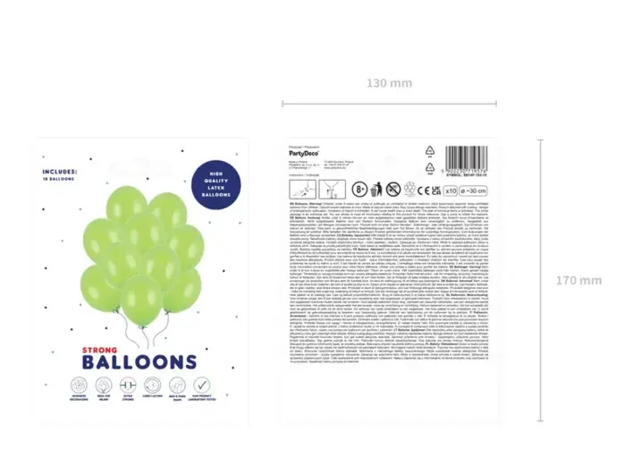 Ballon Limegrøn 30ø 10 stk.