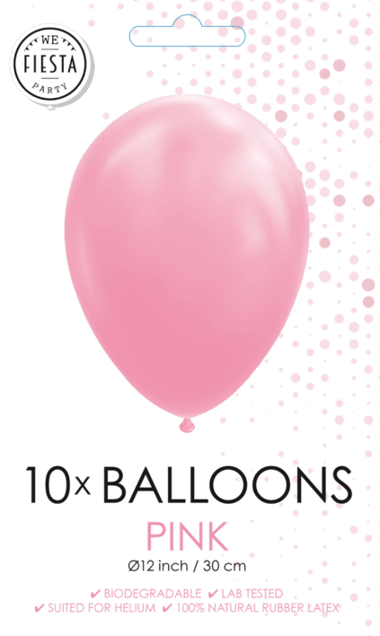 Ballon ø 30 cm, 10 stk. lyserød