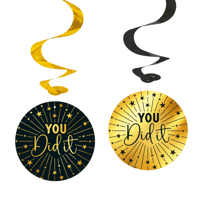 You did it swirls I sort og guld - 4 stk.