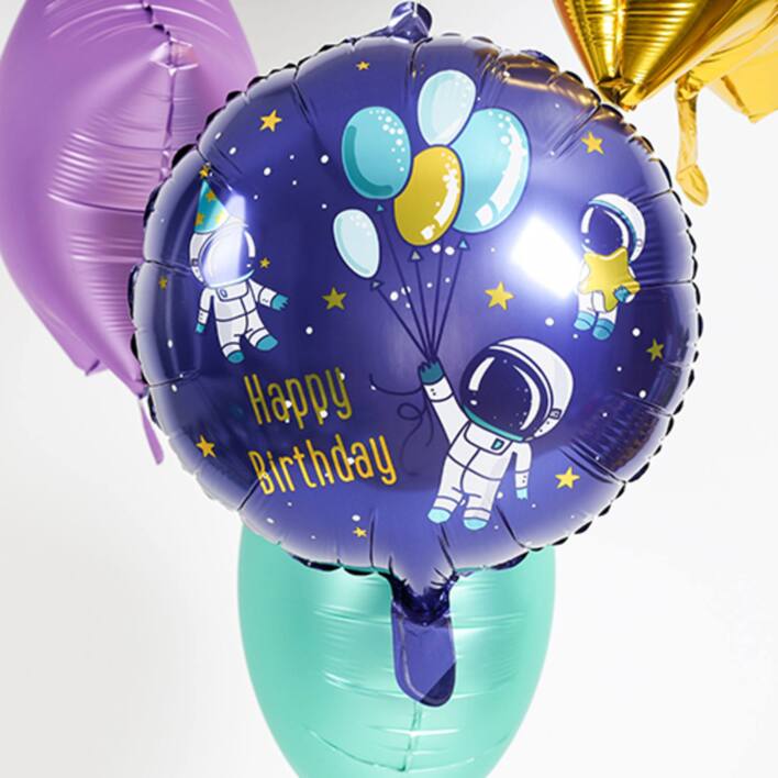Folieballon - Happy Birthday space 45 cm