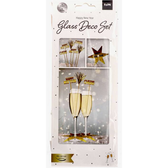 Glas dekorations sæt - 12 dele