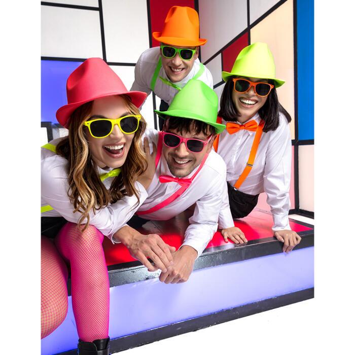 Grøn neon brille - sort glas