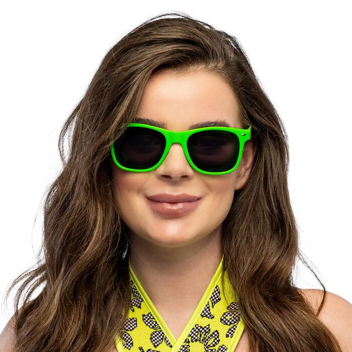 Grøn neon brille - sort glas
