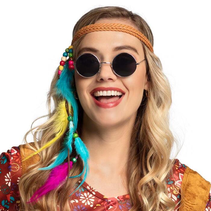 Hippie Briller - sort med sølv stel