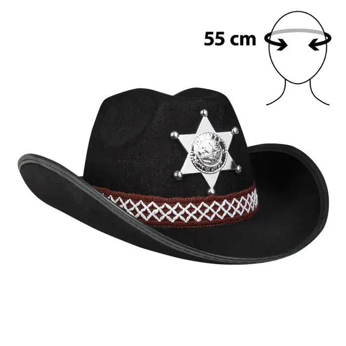 Cowboyhat Sherif sort - barn