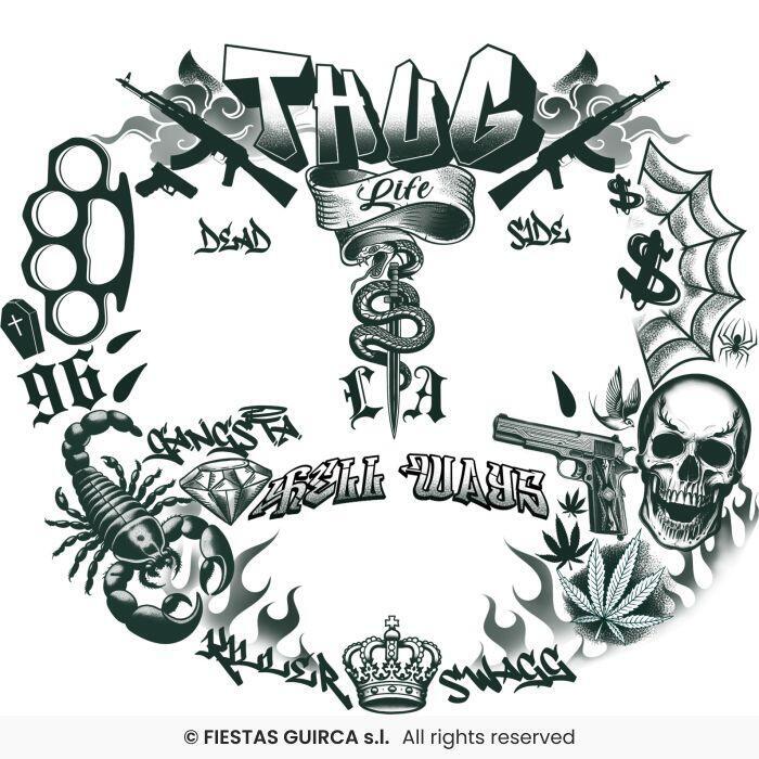 Ansigtstatovering - THUG LIFE