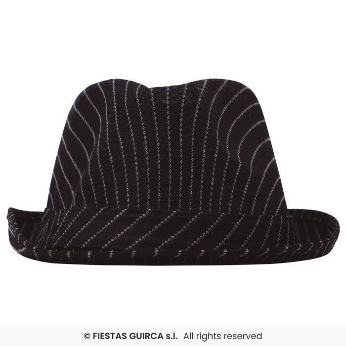 Gangster fedora sort med striber