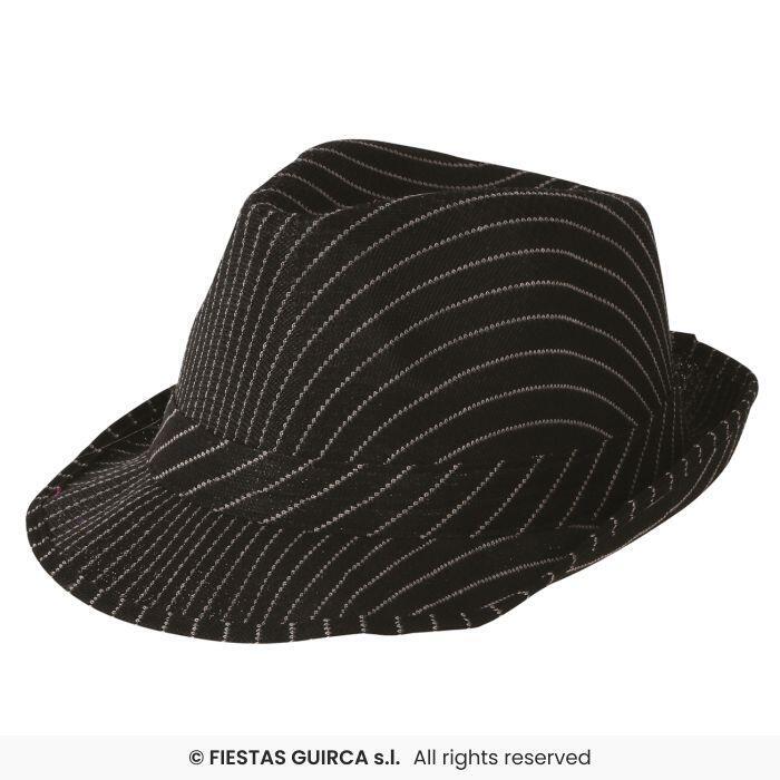 Gangster fedora sort med striber
