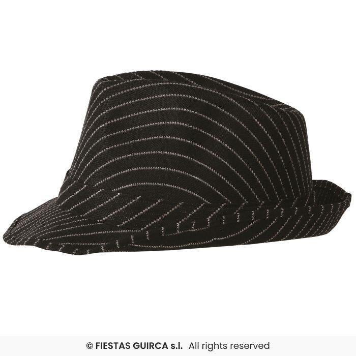 Gangster fedora sort med striber