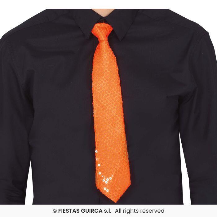 Slips med pailletter i neon orange
