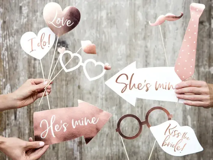 Bryllups Foto selfie sticks i Rosegold