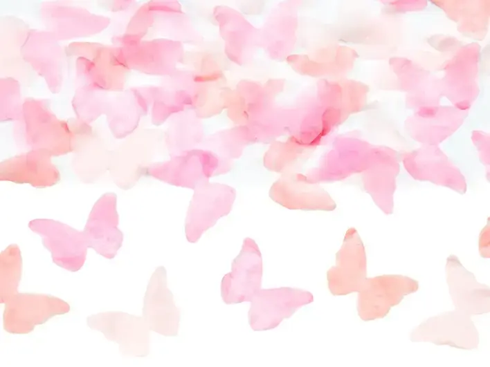 Gender reveal konfettirør med sommerfugle