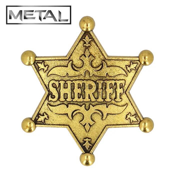 Sheriff stjerne i guldfarvet metal