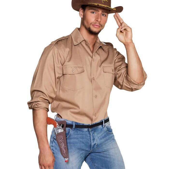 Cowboy pistol med hylster og bælte