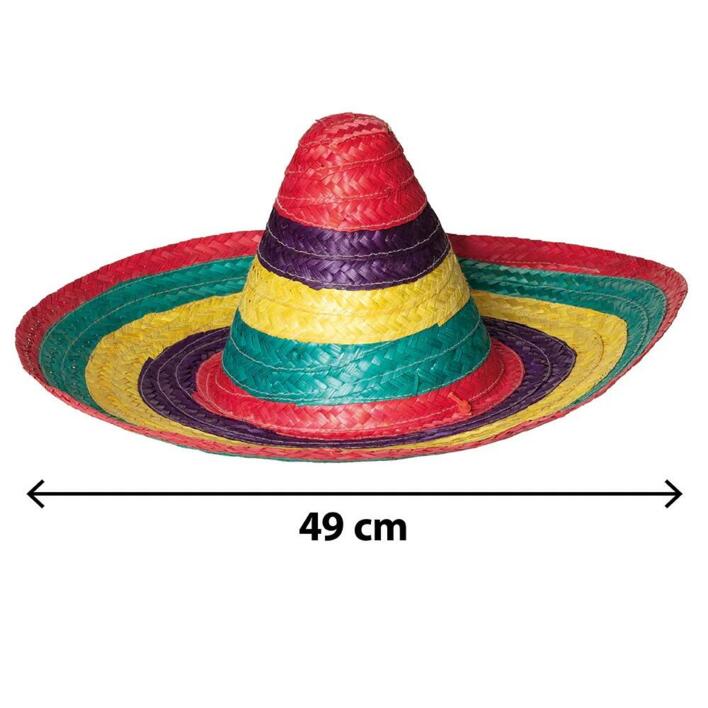 Sombrero i multifarvet strå