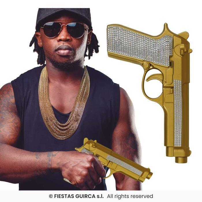 Pistol i guld-glitter
