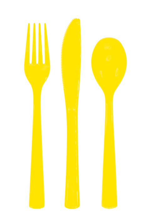 Plastikbestik - Gul 18 stk.