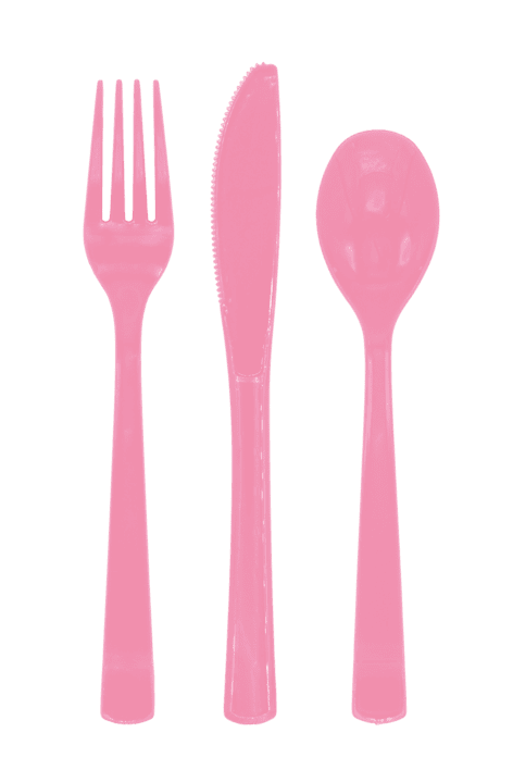 Plastikbestik - Pink 18 stk.