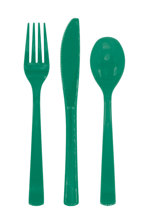 Plastikbestik - Grøn 18 stk.