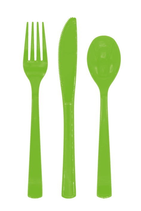 Plastikbestik - Lime grøn 18 stk.