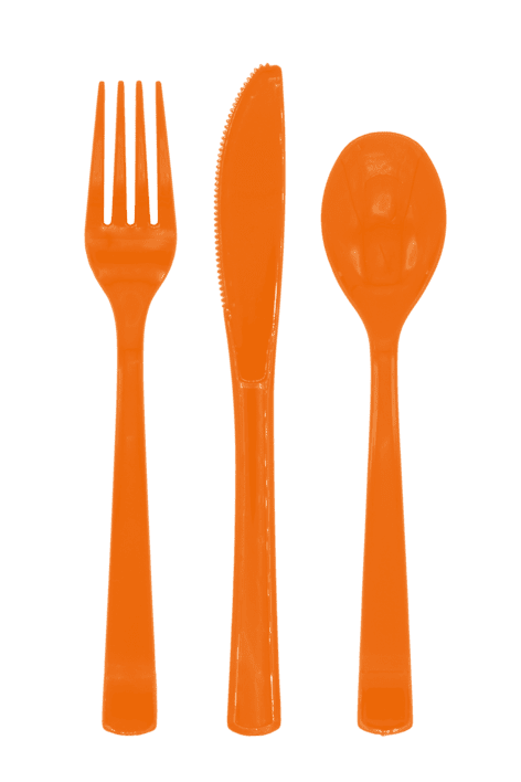 Plastikbestik - Orange 18 stk.