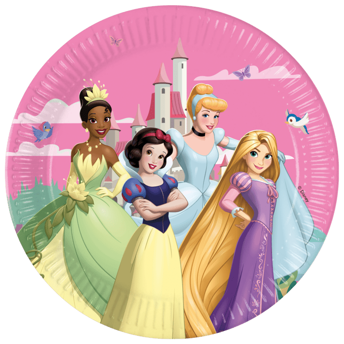 Disney prinsesser paptallerken - 8 stk.