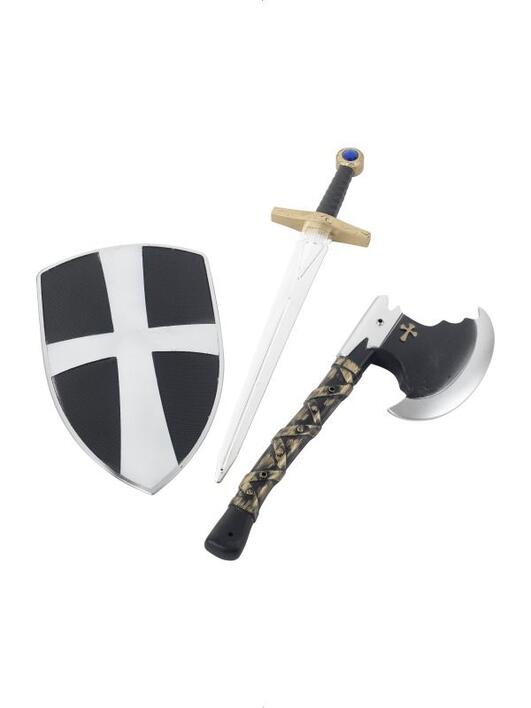 Crusader sæt økse, sværd og skjold