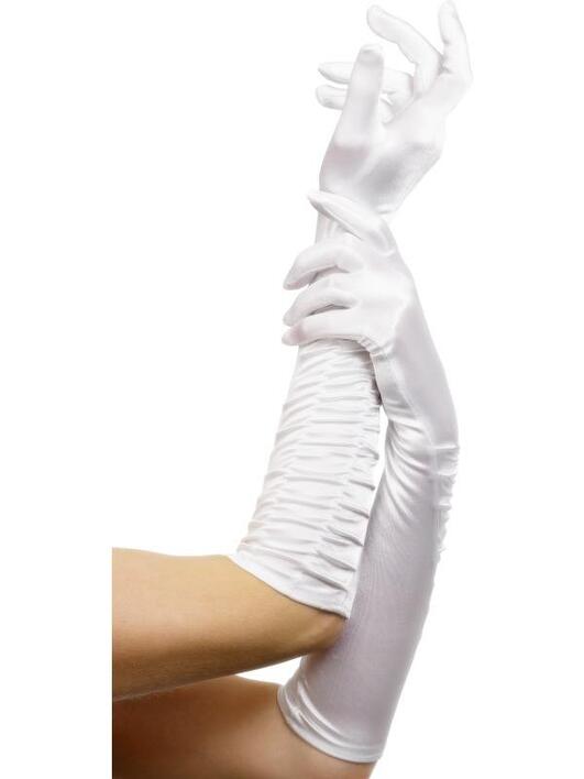 Hvide lange handsker