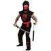 Ninja Kostume sort-rød warrior
