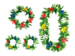 Hawaii krans - sæt med grønne blade